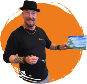 Bob Ross Schilder Workshop met workshopleider Rene