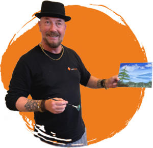 Bob Ross Schilder Workshop met workshopleider Rene