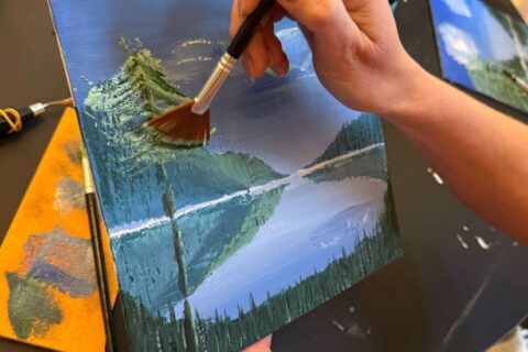Thuis Workshop met Bob Ross schilderen