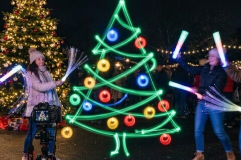 light painting workshop kerstboom