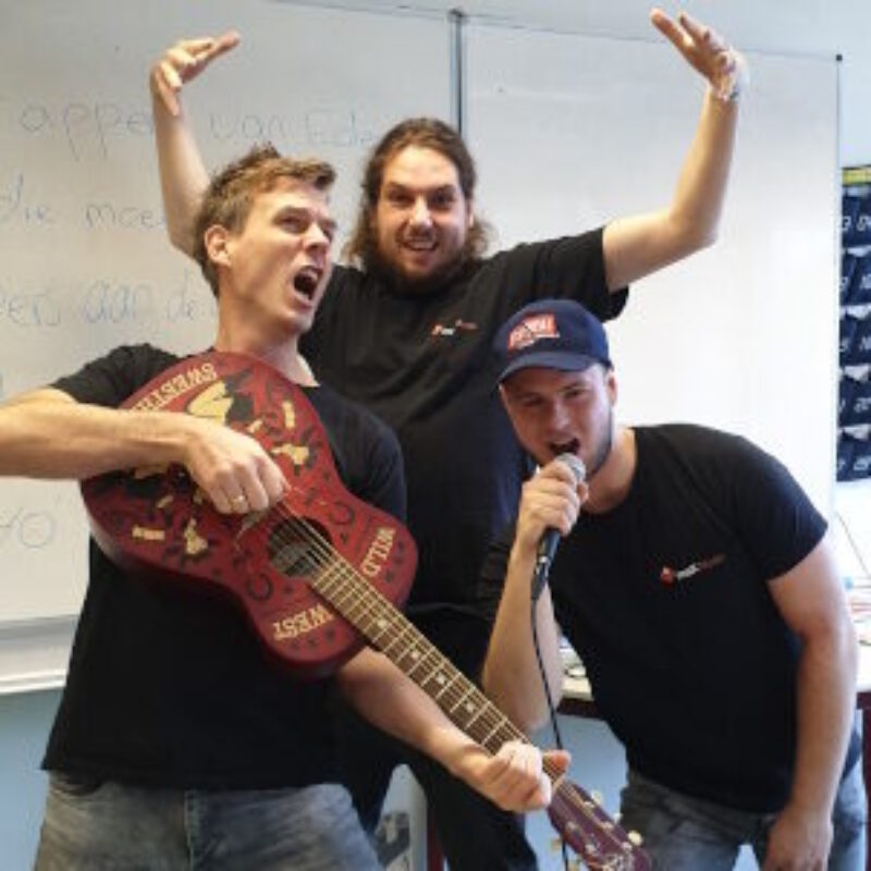 Songwriting workshopleiders Menno, Renger en Thomas