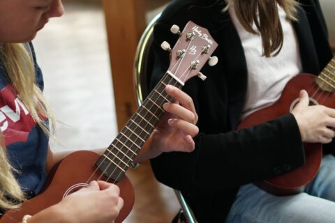 Ukelele leren spelen voor groepen op locatie